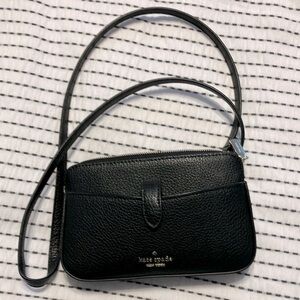 Kate Spade LEILA Crossbody Bag pebbled black leather